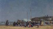 Eugene Boudin The Beach at Trouville oil painting reproduction